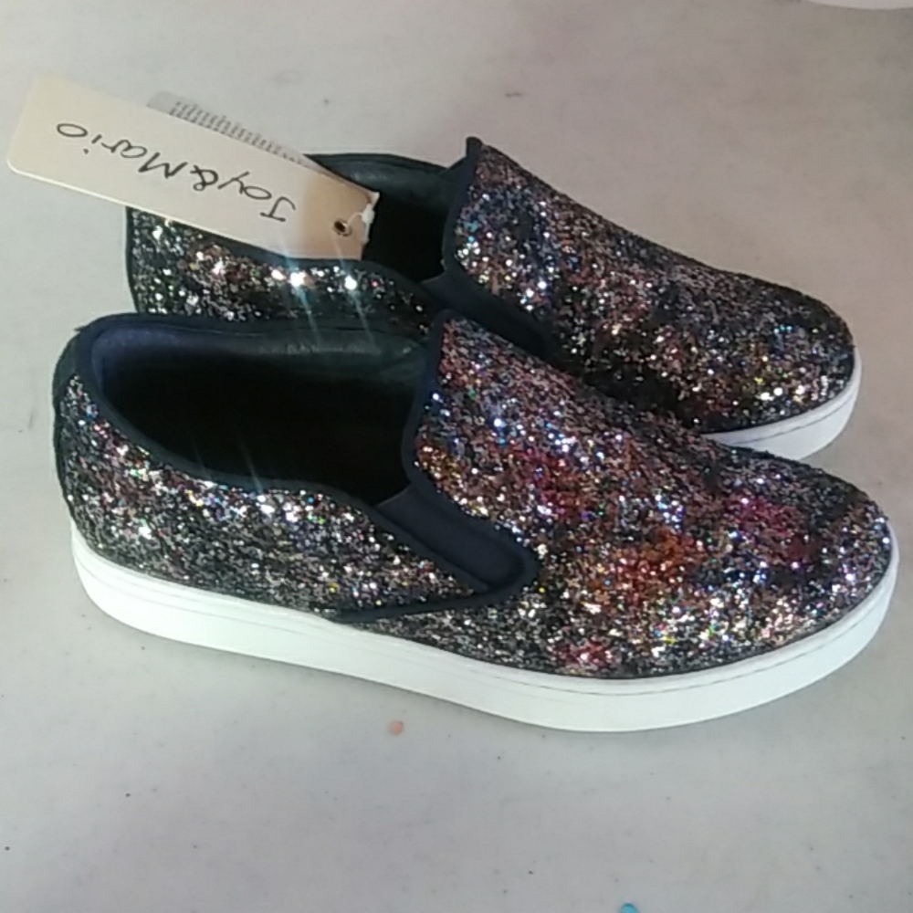 Multicolor Glitter Textile Material Sneakers - image 1